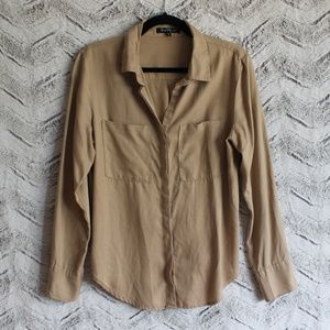 Velvet Heart Tan 100% Tencel Button Down